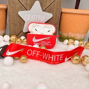Nike OFF WHITE design Protective case for AirPods Pro (2019): Red